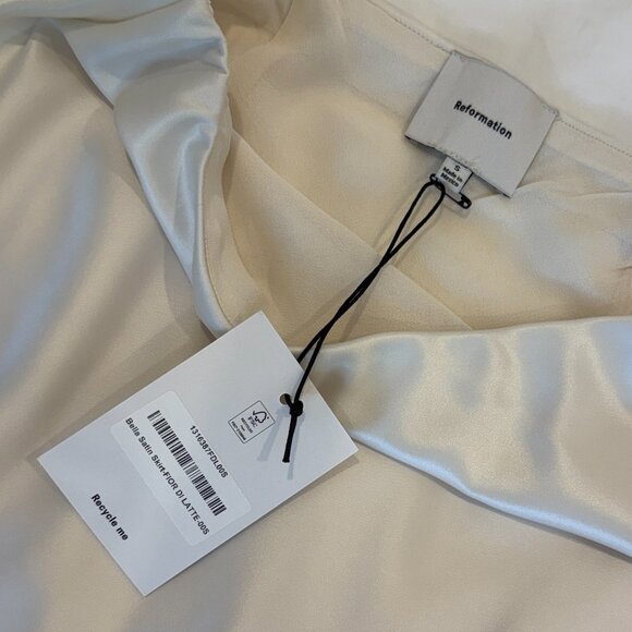 NWT - Reformation Bella Satin Skirt Ivory - Size XS + S - Picture 4 of 6